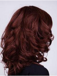 Women’s 14 Inch Wavy Wig – Medium Length, Monofilament, With Bangs