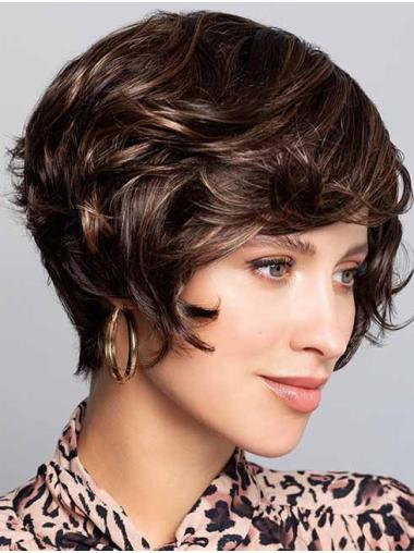 Blonde Wavy Boycut Wig – Short Synthetic Hair, Monofilament Top for Natural Look
