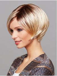 Monofilament 8" Bob Wigs – Short Ombre/2 Tone Real Human Hair