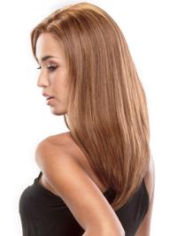 Long 20-Inch Human Hair Wig – No Bangs, Silky & Smooth