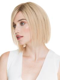 Ideal Blonde Human Hair Wig – Straight Chin-Length for a Polished Look