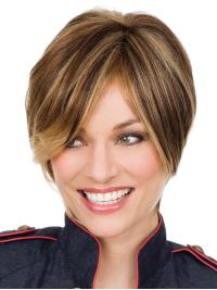 8" Short Beautiful Lace Front Wig – Straight with Bangs Human Hair