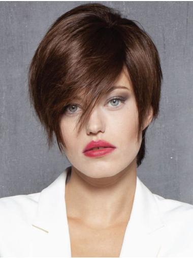 Remy Human Hair Short Wig – Straight Style with Monofilament Cap