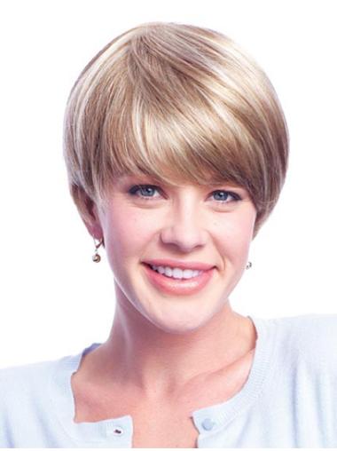 Blonde Short Human Hair Wig 6 Inch – Trendy Short Style for Women
