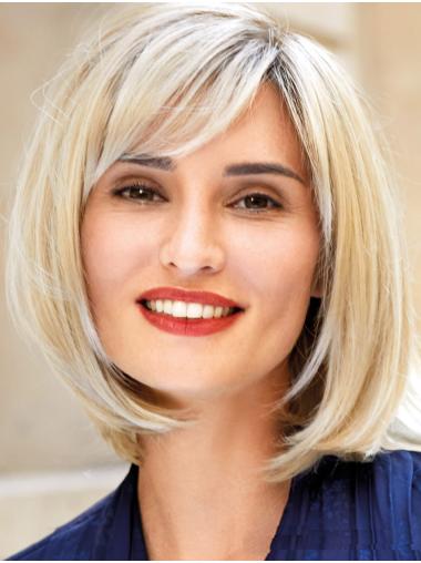 Blonde Straight Bob Wig – Mono Cap Women or Cosplay