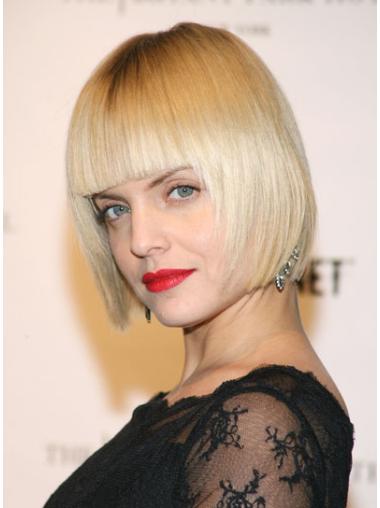High-Quality Hand-Tied Blonde Bob Wig – Straight Chin-Length Short