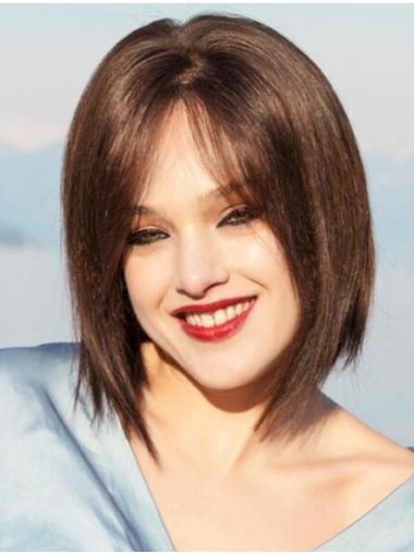 Chin-Length Straight Wig – Mono Top Cap 100% Human Hair