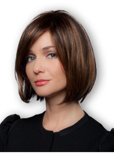 Brown Short Remy Bob Human Wigs – 100% Hand-Tied Convenient Wear