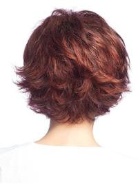 Short Auburn Human Hair Wig – 11" Straight Lace Front Design