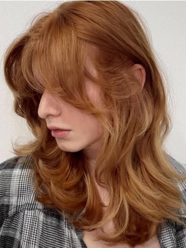 Long Blonde Wig – 16" Wavy Lace Front with Layered Synthetic Hair for Effortless Style