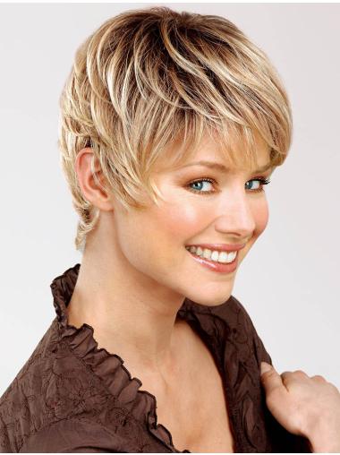 Best Realistic Wig Short – Straight Blonde 100% Hand-Tied Human Hair