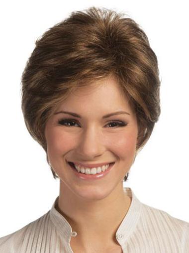 6" Straight Brown Boycut Wig Short – Sleek Lace Front Remy Human Hair