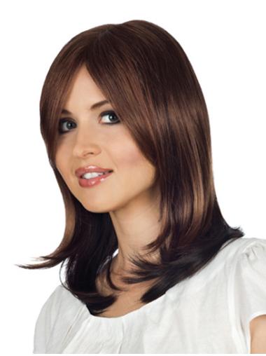 14" Light Brown Wig – Shoulder Length, Top Quality Real Human Hair