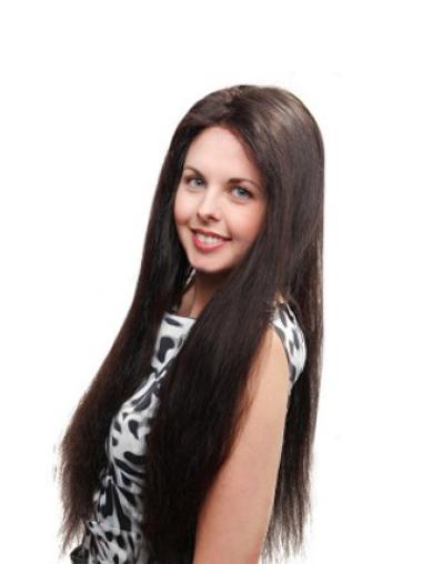 Cheap 26 Inch Human Hair Wig – Long Length, Hand Tied