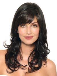 Long Black Wavy Wig – Capless 100% Human Hair for Women