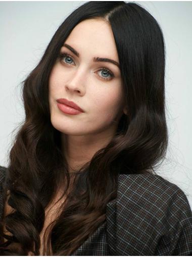 Long Wavy Lace Front Wig – 18" Human Hair Without Bangs