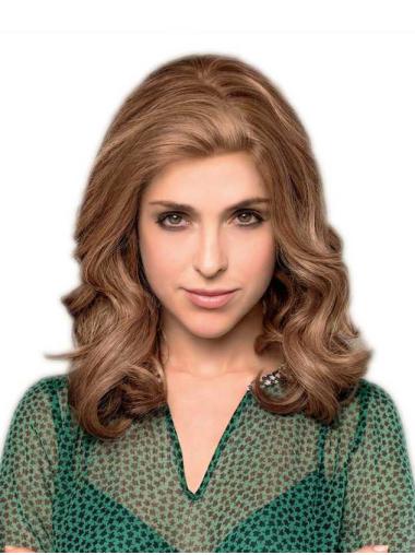 Brown Wavy Wig – 16 Inch Human Hair, Women's Style