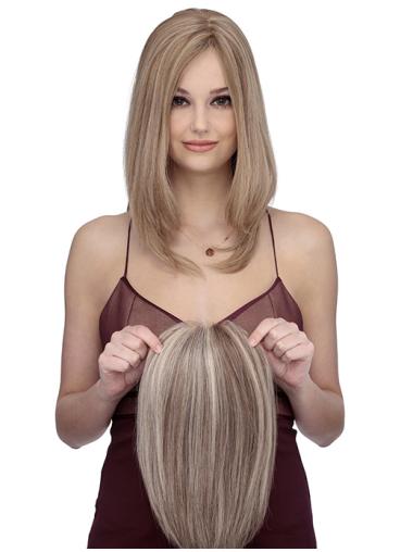 Blonde  Remy Human Hair Women Wigs Sale – 16" Long Straight
