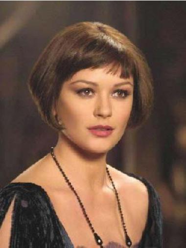Remy Human Hair Bob Wig – Short Brown Straight Style