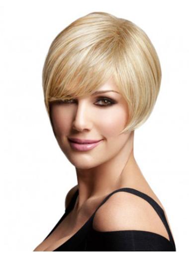 High Quality Short Blonde Bob Wig – Straight 100% Human Hair