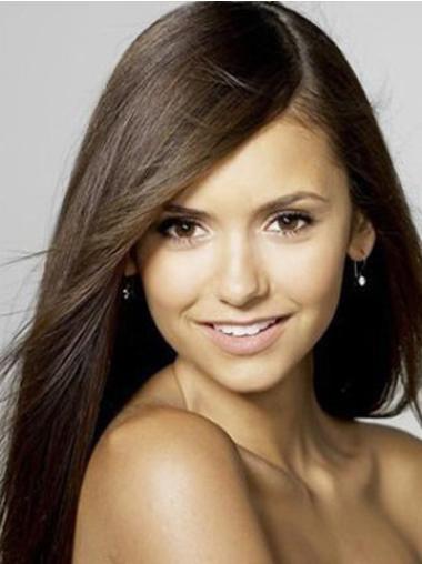 Affordable Long Brown Human Hair Wig – Straight, Lace Front