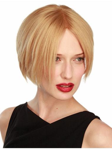 Fashionable 6 Inch Blonde Bob Wig – Real Human Hair