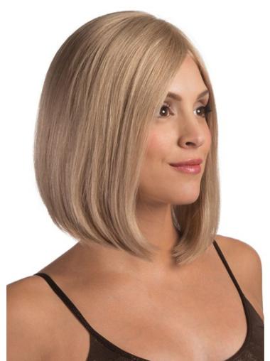 Chin Length Blonde Bob Wig – Straight Lace Front, Human Hair