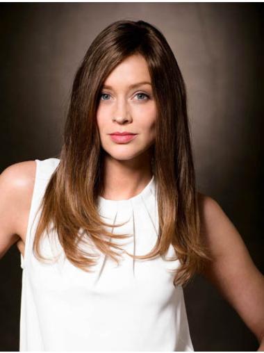 Natural Sleek Ombre Wig – 100% Hand-Tied, Real Human Hair, Bang-Free