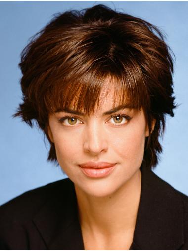 Short Wig – 8" Brown Remy Hair, Hand-Tied Wig For Women