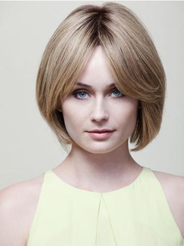 Chin Length Straight Blonde Wig – Real Human Hair Fashionable