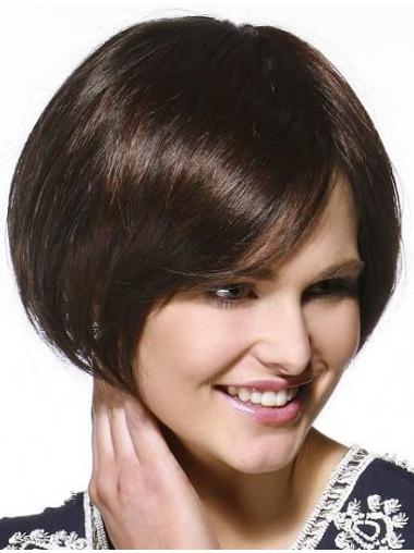 Natural Brown Straight Wig – 8 Inch, Easy Care, Buy Online
