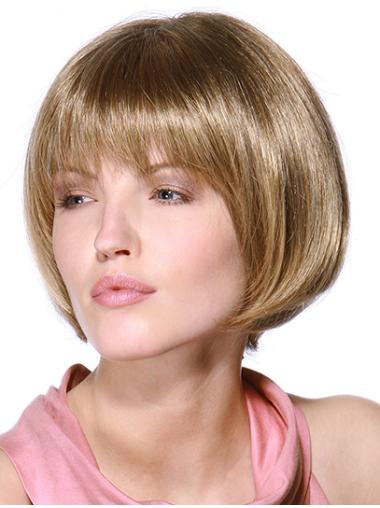 100% Hand-Tied Chin Length Bob Wig – Natural Human Hair Short