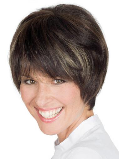 Short Boycut Women Wigs – 100% Remy Human Hair, Brown