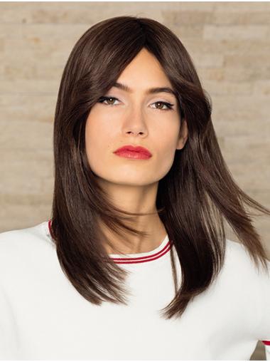 100% Hand-Tied Human Hair Wig – 14 Inch Brown