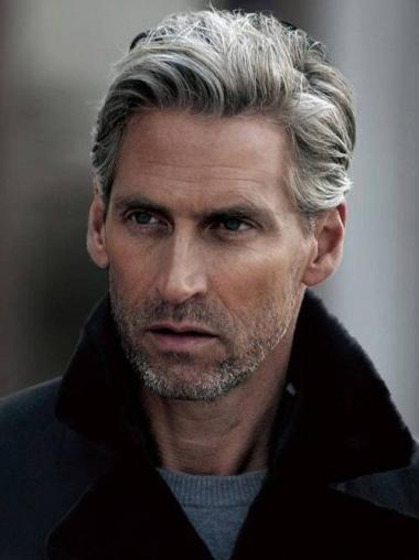 Modern 6 Inches Short Grey Wig for Men – Natural Style