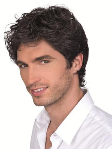 Brown Short Human Hair Wig – Fashionable Mono Style