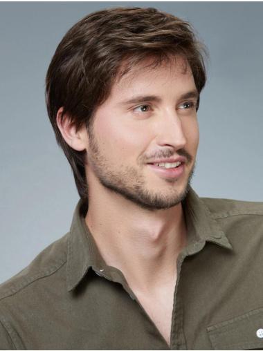 Popular Men’s Synthetic Wig – 4 Inch Brown Straight