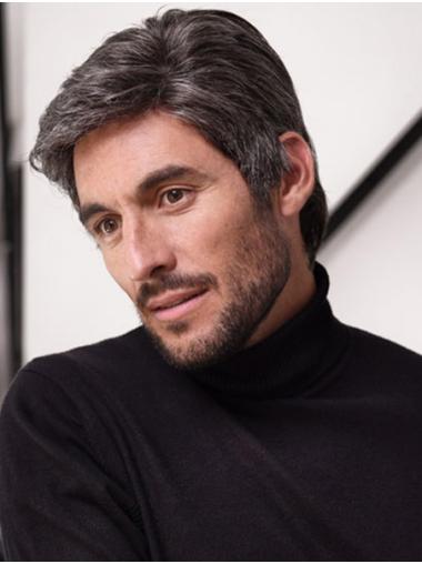 Men’s Grey Synthetic Wigs – 4 Inch Straight Cropped