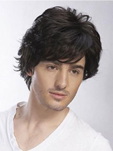 Short New Natural Hair Wigs for Men, Remy Human Hair