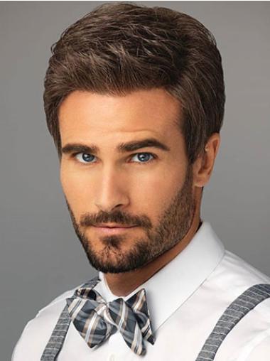 Short Straight Wigs for Men – 4" Synthetic Comfortable Fit