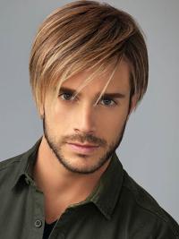 Short Human Wig for Young Men – 8 Inches, Straight Style