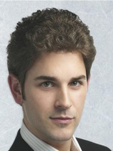 Affordable Curly Short Synthetic Full Lace Wigs for Men