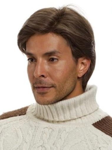 Brown Short Human Hair Wig for Men – Comfortable Fit