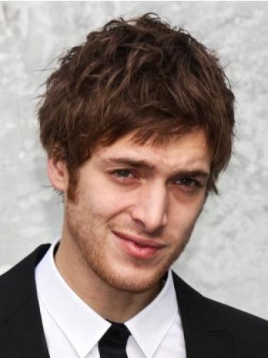 Men’s Stylish Capless Layered Short Wig – Modern Design
