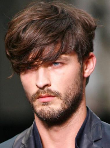 Men’s Brown Wig – Remy Human Hair, Exquisite & Natural