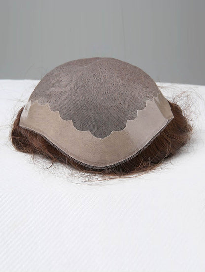 Men’s Stylish 4” Synthetic Wig – Monofilament Toupee Design