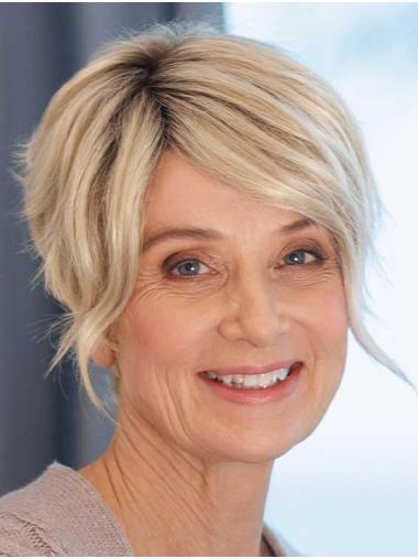 Trendy Blonde Straight Boycut Wig – Short Synthetic Hair