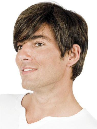 Real Men’s Wig – 6 Inches Short Cut with Bangs