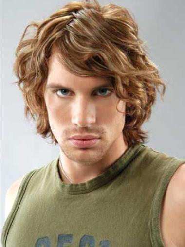 Men’s Curly Wig – 10 Inch Brown Remy Human Hair