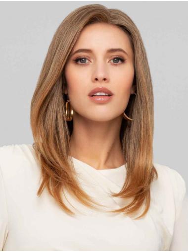 Shoulder Length Straight Blonde Wig – Monofilament, Remy Human Hair